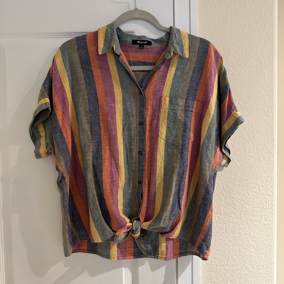 Madewell Tops - Madewell Short Sleeve Tie Front Top